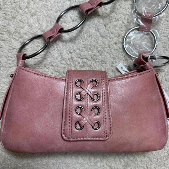 Urban Outfitters Silence + Noise Y2K Poppy O-Ring Shoulder Bag Pink NWT - Picture 2 of 9